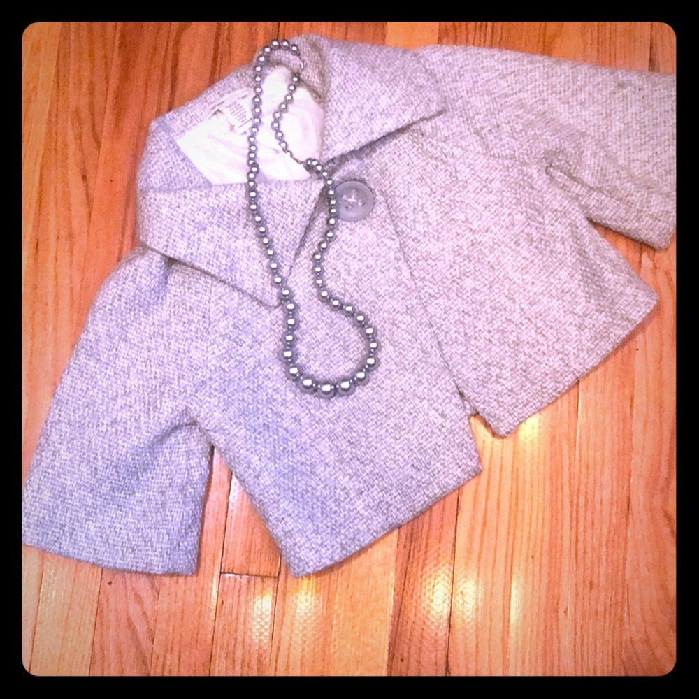 Grey tweed shrug jacket